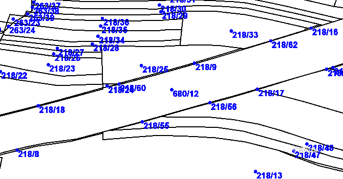 Parcela st. 680/12 v KÚ Šlovice u Plzně, Katastrální mapa