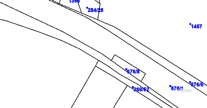 Parcela st. 676/10 v KÚ Šlovice u Plzně, Katastrální mapa