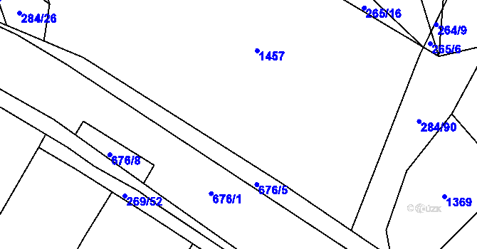 Parcela st. 676/6 v KÚ Šlovice u Plzně, Katastrální mapa