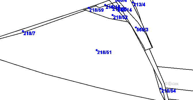 Parcela st. 218/51 v KÚ Šlovice u Plzně, Katastrální mapa