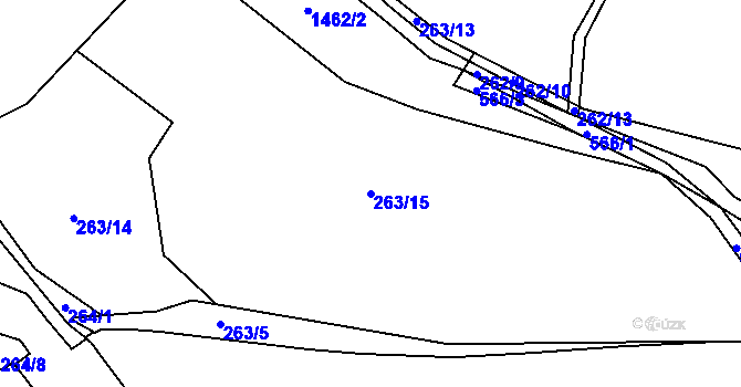 Parcela st. 263/15 v KÚ Šlovice u Plzně, Katastrální mapa