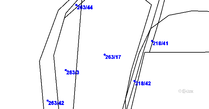 Parcela st. 263/17 v KÚ Šlovice u Plzně, Katastrální mapa