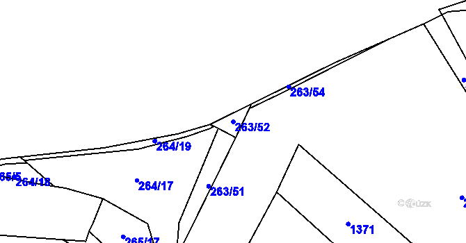 Parcela st. 263/52 v KÚ Šlovice u Plzně, Katastrální mapa