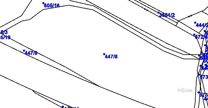 Parcela st. 447/8 v KÚ Šlovice u Plzně, Katastrální mapa