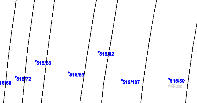 Parcela st. 515/62 v KÚ Šlovice u Plzně, Katastrální mapa