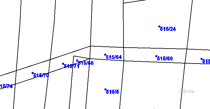 Parcela st. 515/64 v KÚ Šlovice u Plzně, Katastrální mapa