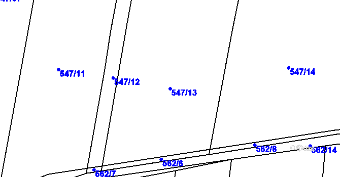 Parcela st. 547/13 v KÚ Šlovice u Plzně, Katastrální mapa