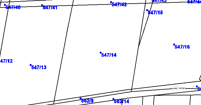 Parcela st. 547/14 v KÚ Šlovice u Plzně, Katastrální mapa