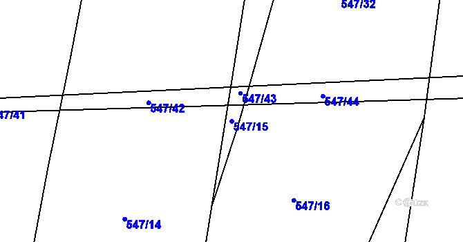 Parcela st. 547/15 v KÚ Šlovice u Plzně, Katastrální mapa