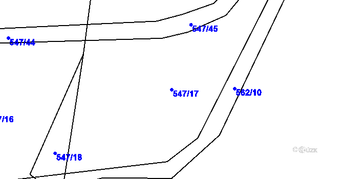 Parcela st. 547/17 v KÚ Šlovice u Plzně, Katastrální mapa