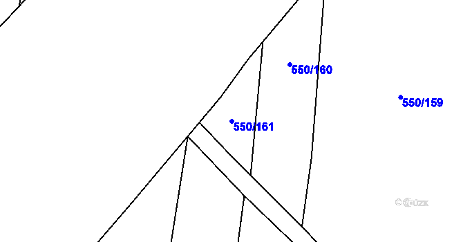 Parcela st. 550/161 v KÚ Šlovice u Plzně, Katastrální mapa