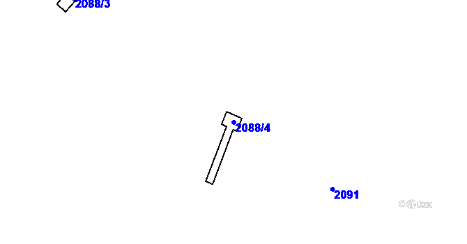 Parcela st. 2088/4 v KÚ Císařský, Katastrální mapa