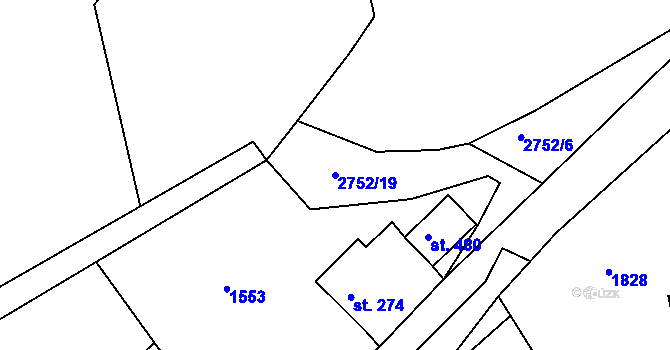 Parcela st. 2752/19 v KÚ Císařský, Katastrální mapa