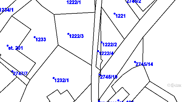 Parcela st. 1222/4 v KÚ Císařský, Katastrální mapa