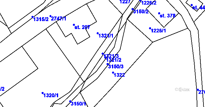 Parcela st. 1321/3 v KÚ Císařský, Katastrální mapa