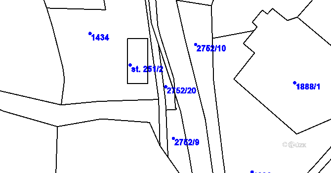 Parcela st. 2752/20 v KÚ Císařský, Katastrální mapa