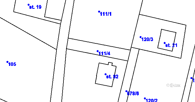Parcela st. 111/4 v KÚ Královka, Katastrální mapa