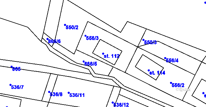 Parcela st. 112 v KÚ Kunratice u Šluknova, Katastrální mapa
