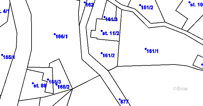 Parcela st. 161/2 v KÚ Kunratice u Šluknova, Katastrální mapa