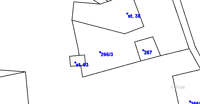 Parcela st. 266/3 v KÚ Kunratice u Šluknova, Katastrální mapa