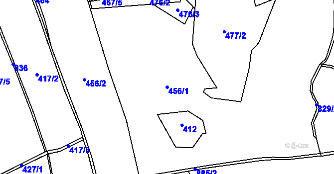 Parcela st. 456/1 v KÚ Kunratice u Šluknova, Katastrální mapa