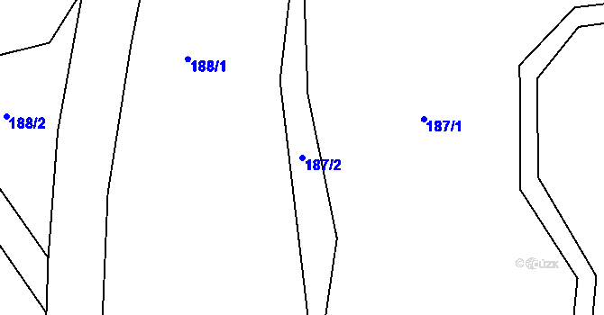 Parcela st. 187/2 v KÚ Kunratice u Šluknova, Katastrální mapa