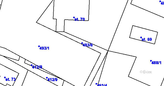 Parcela st. 493/6 v KÚ Nové Hraběcí, Katastrální mapa