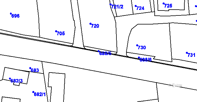 Parcela st. 688/5 v KÚ Šluknov, Katastrální mapa