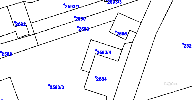 Parcela st. 2583/4 v KÚ Šluknov, Katastrální mapa