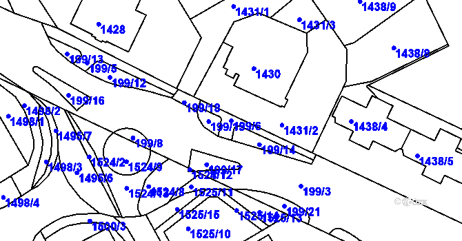 Parcela st. 199/6 v KÚ Šluknov, Katastrální mapa