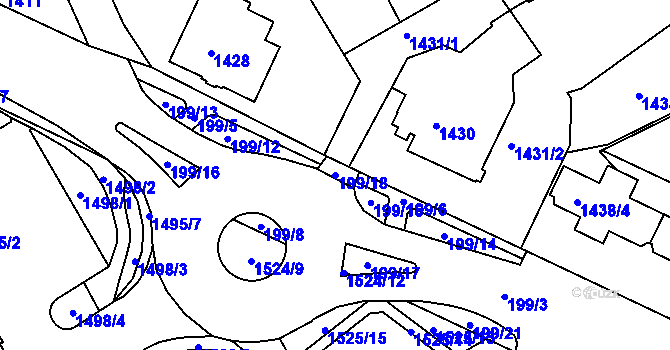 Parcela st. 199/18 v KÚ Šluknov, Katastrální mapa