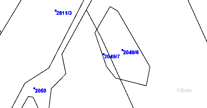 Parcela st. 2049/7 v KÚ Šluknov, Katastrální mapa