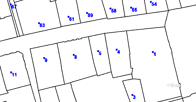 Parcela st. 5 v KÚ Šluknov, Katastrální mapa
