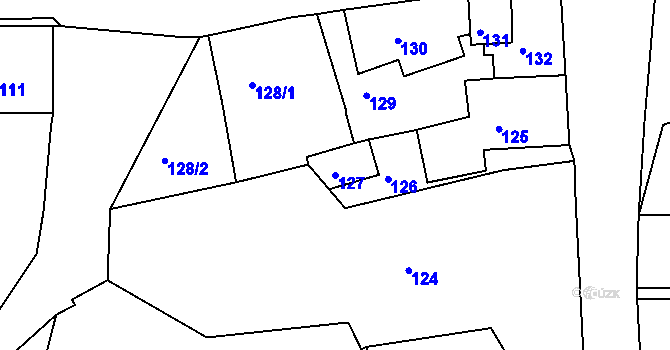 Parcela st. 127 v KÚ Šluknov, Katastrální mapa