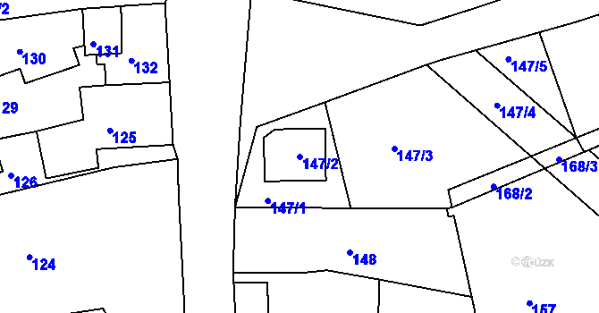 Parcela st. 147/2 v KÚ Šluknov, Katastrální mapa