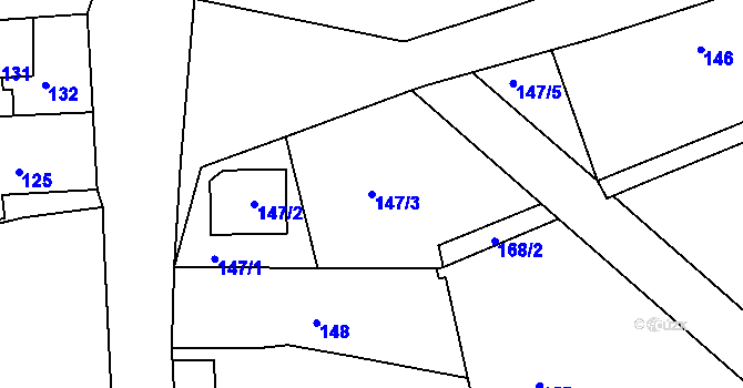 Parcela st. 147/3 v KÚ Šluknov, Katastrální mapa