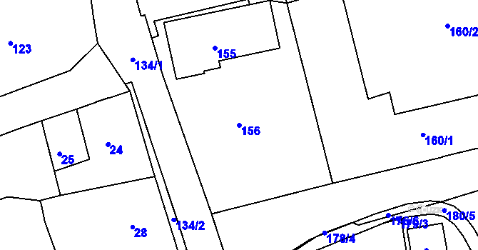 Parcela st. 156 v KÚ Šluknov, Katastrální mapa