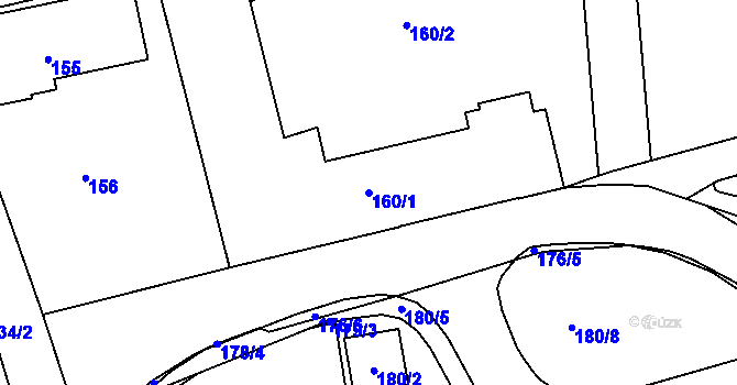 Parcela st. 160/1 v KÚ Šluknov, Katastrální mapa