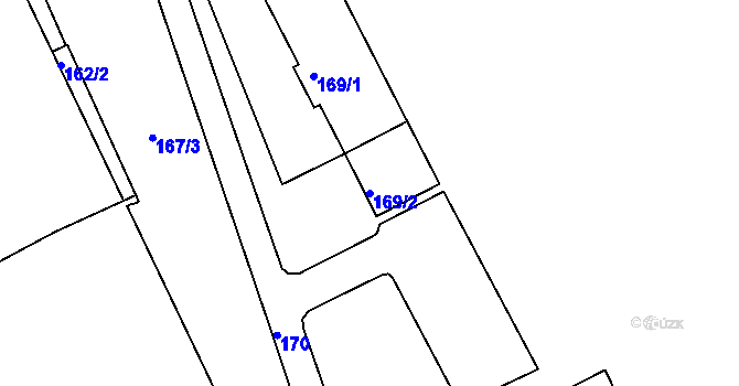Parcela st. 169/2 v KÚ Šluknov, Katastrální mapa