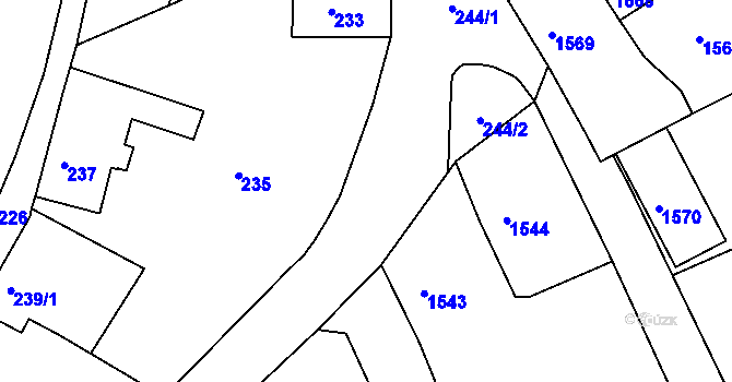 Parcela st. 236/2 v KÚ Šluknov, Katastrální mapa