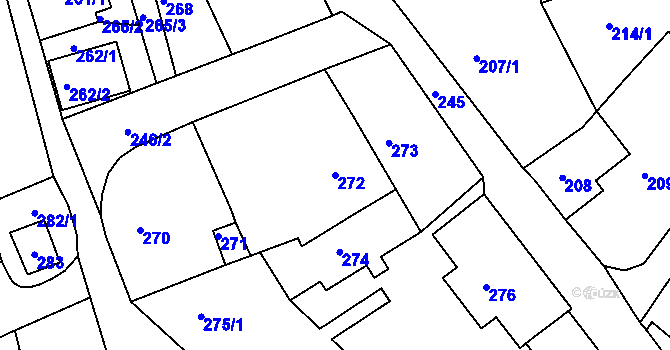 Parcela st. 272 v KÚ Šluknov, Katastrální mapa