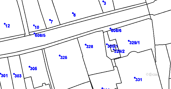 Parcela st. 328 v KÚ Šluknov, Katastrální mapa