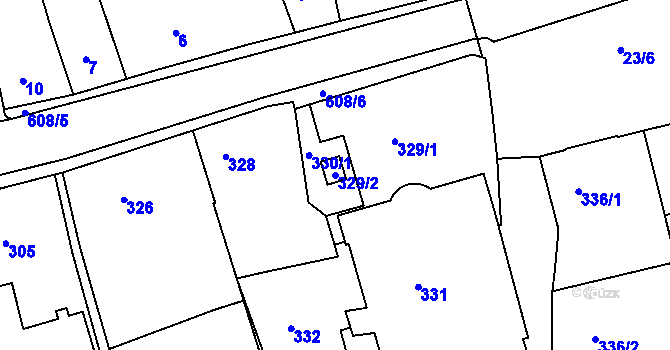 Parcela st. 329/2 v KÚ Šluknov, Katastrální mapa