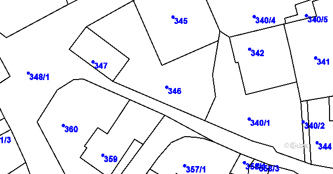 Parcela st. 346 v KÚ Šluknov, Katastrální mapa