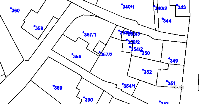 Parcela st. 357/2 v KÚ Šluknov, Katastrální mapa