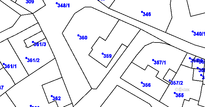 Parcela st. 359 v KÚ Šluknov, Katastrální mapa