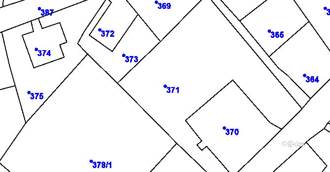Parcela st. 371 v KÚ Šluknov, Katastrální mapa