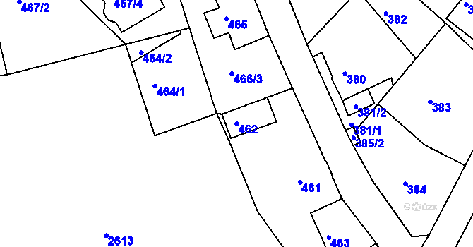 Parcela st. 462 v KÚ Šluknov, Katastrální mapa