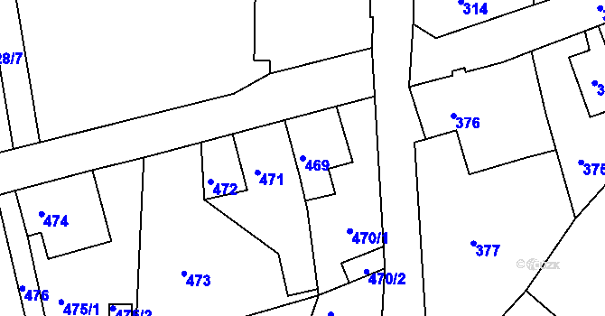 Parcela st. 469 v KÚ Šluknov, Katastrální mapa