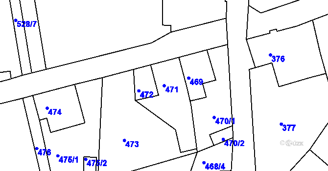 Parcela st. 471 v KÚ Šluknov, Katastrální mapa